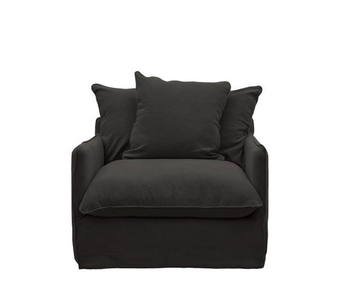 Lotus Luxurious Modern Slipcover Sofa / Lounge Armchair Black Colour