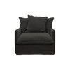 Lotus Luxurious Modern Slipcover Sofa / Lounge Armchair Black Colour