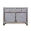 Shabby Chic Blue/Grey Oriental 2 Door Sideboard Table