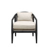 Newport Modern Fabric & Rattan Armchair / Occasional Chair - Black