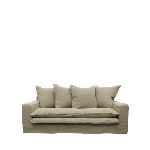 Keely Slipcover Sofa / Lounge Khaki Colour 2 Seater