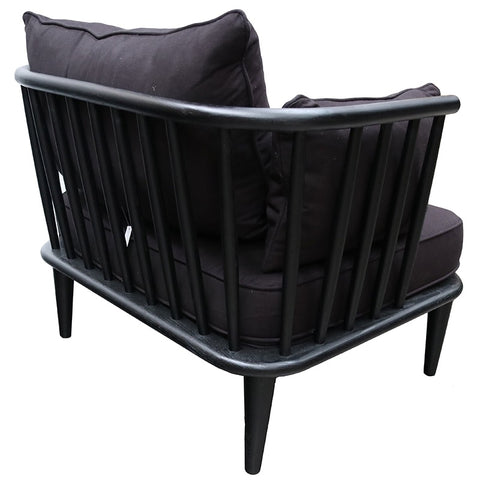 Manly Black Oak & Cotton Sofa / Lounge Armchair