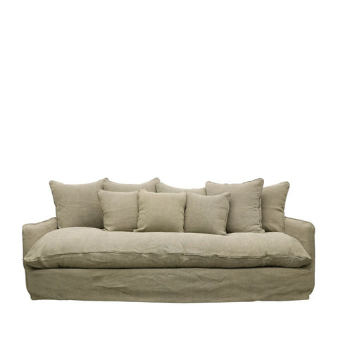Lotus Luxurious Modern Slipcover 3 Seater Sofa / Lounge Khaki Colour