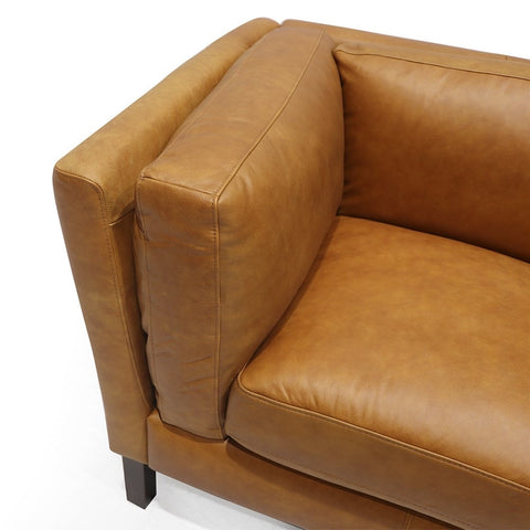 Modena Luxurious Rust Coloured Italian Leather Sofa Armchair