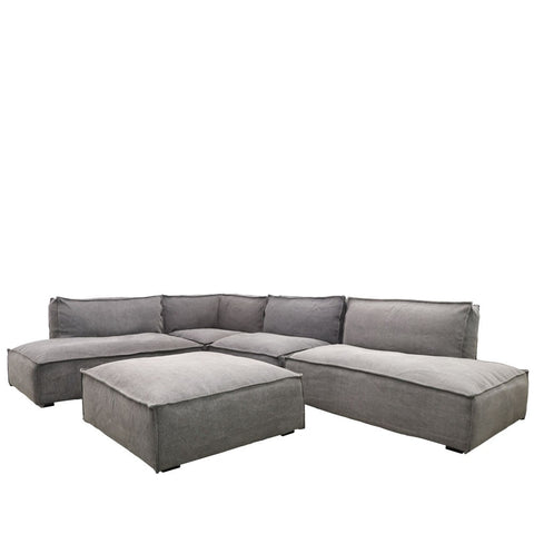 The Maddox Modular Contemporary Sofa Ottoman - Charcoal Grey