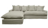 Lotus Luxurious Modern Slipcover 2.5 Seater Modular Sofa / Lounge LH Chaise Khaki Colour