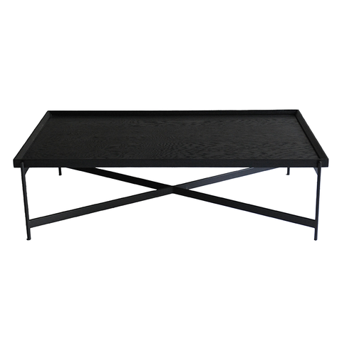 Richmond Oak & Iron Rectangle Geometric Coffee Table