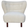 Betty Boucle & Oak Wood Modern Retro Occasional Lounge Chair