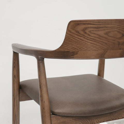 Ealing Dining Chair Brown Leather - Haute Couture