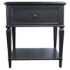 French Country Bronson Bedside Table / Side Table Shabby Chic Black Oak Wood