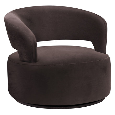 Mushroom Velvet Indiana Occasional Chair / Lounge Chair Modern Couture