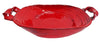 Exquisite Red Ceramic Scallop Platter With Glaze - Smaller Size