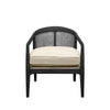 Newport Modern Fabric & Rattan Armchair / Occasional Chair - Black