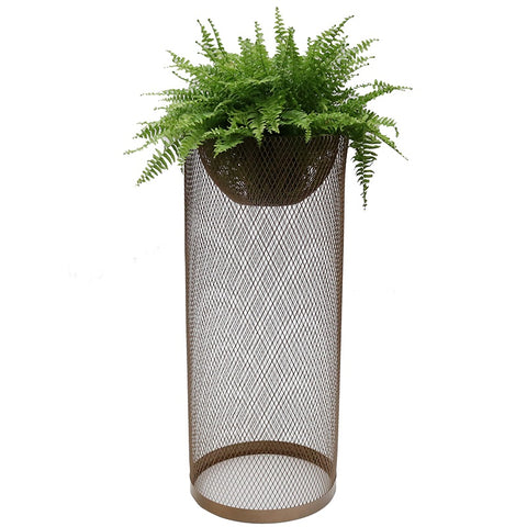 Large Geometric Gold Iron Mesh Storage Stand / Planter 80cm