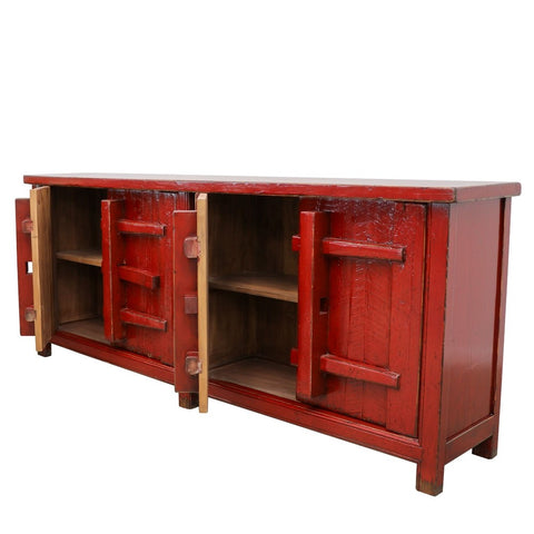 Oriental Red Traditional Shabby Chic Buffet / Sideboard