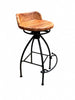 Handforged Banca Designer Bar Stool Tropical Hardwood & Iron