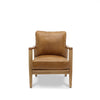 Tan Leather & Natural Wood Frame Reid Contemporary Elegance Sofa / Lounge Armchair