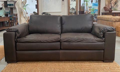 2m Park Full Grain Luxury Leather Sofa / Lounge - Chocolate