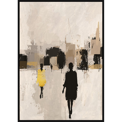 Black & Golden Foil Silhouette Abstract Canvas Wall Art 1.03m x 1.43m