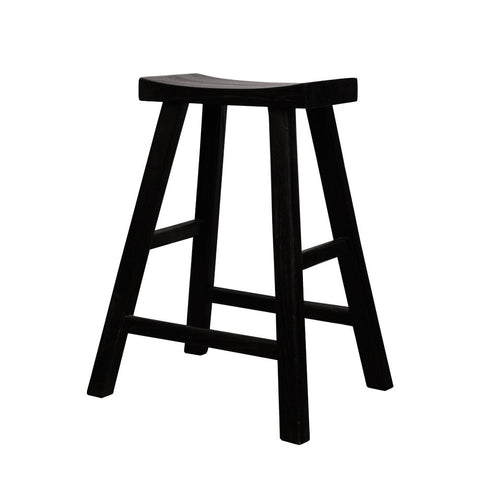 Rectangular Black Reclaimed Elm Parq Bar Stool / Barstool / Counter Stool - Handcrafted Farmhouse Chic