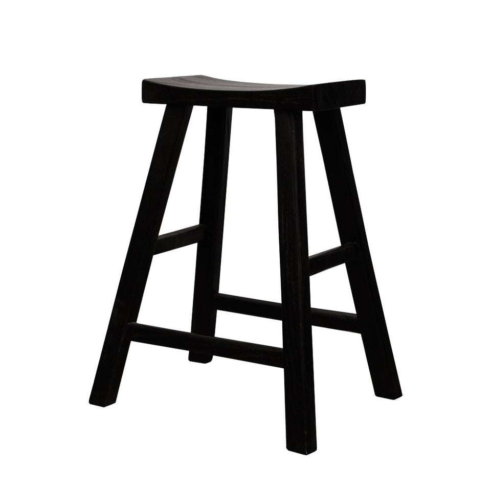 Rectangular Black Reclaimed Elm Parq Bar Stool Barstool