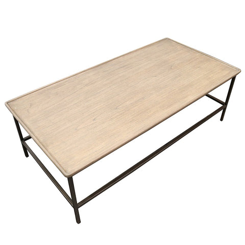 Valour Modern Rectangle Wood & Iron Coffee Table