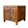 Printmaker Antique Industrial Style Reclaimed Pine Bedside Table