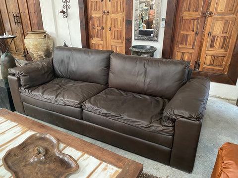2.4m Park Full Grain Luxury Leather Sofa / Lounge - Chocolate
