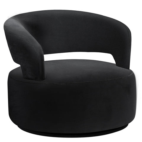 Indiana Occasional Chair / Lounge Chair Modern Couture - Black Velvet