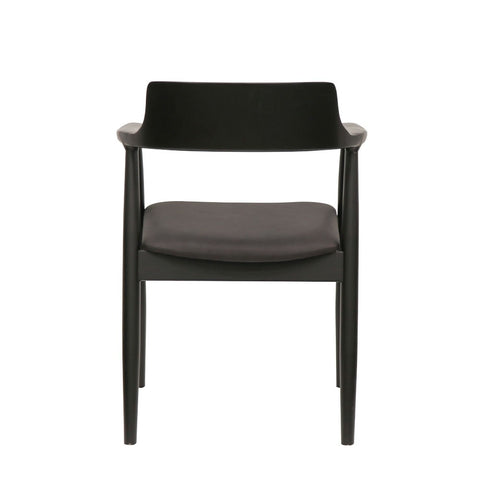 Ealing Dining Chair Black Leather - Haute Couture