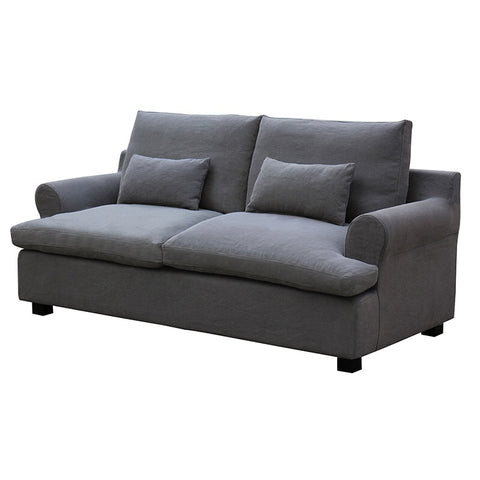 Lawrence Grey 3 Seater Linen Sofa / Lounge