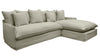 Lotus Luxurious Modern Slipcover 2.5 Seater Modular Sofa / Lounge RH Chaise Khaki Colour