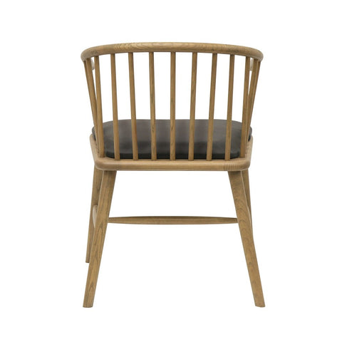 Ankara Wood & Black Leather Dining Chair / Occasional Chair