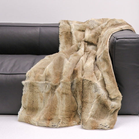 Ultimate Luxury Arctic Rabbit Full Skin Natural Fur Throw - Lounge / Bed Throw