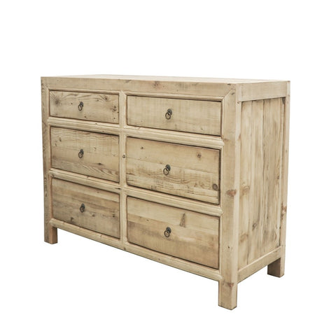 Natural Oriental 6 Drawer Dresser / Commode