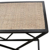 Riverton Console Table / Hall Table Architectural Abstract Iron & Rattan