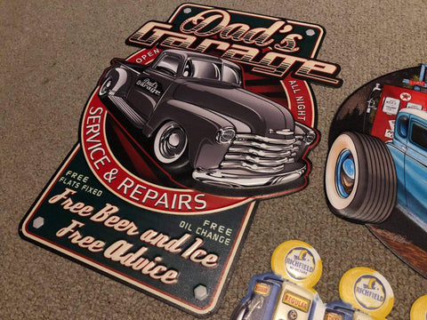 Dad’s Garage Chevy Thriftmaster / 3100 Quality Embossed Wall Art Sign