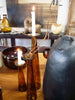 Bronze Swirl Handblown Mexican Glass Candleholders Candlesticks / Bud Vases