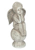 Terracotta Angel On Ball Shabby Chic Indoor Or Outdoor Garden Ornament