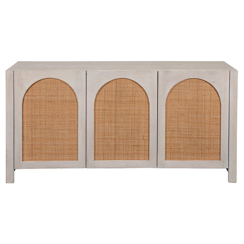 Candy Sideboard White Mango Wood & Rattan Cane