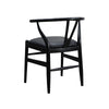 Wishbone Dining Chair Black Leather & Black Wood