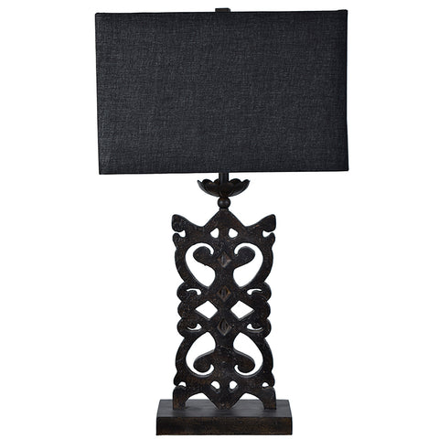 Mariposa Black Table Lamp - Antique Shabby Chic Style