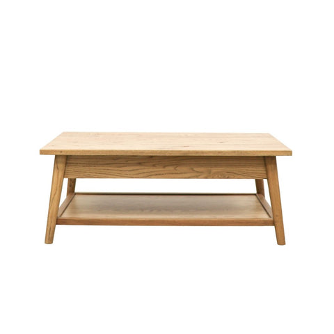 Vaasa Scandinavian Style American Oak Coffee Table 2 Drawer