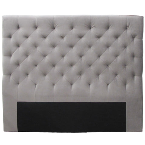 California King Sized Grey Velvet Bedhead Headboard 