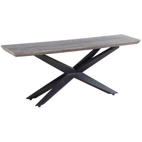 Stonewash Acacia Wood & Iron Console Table / Hall Table Modern Chic