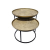 Antique Brass Snake Iron & Aluminium Modern Coffee Table Nesting Set