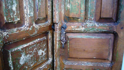 Original Pair of Doors / Room Divider / Headboard  Authentic Rustic Mexican Wood