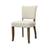 Oak & Cream Linen Sheen Modern Vintage Stud Detail Dining Chair