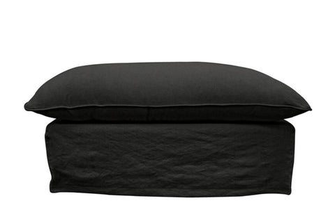Lotus Luxurious Modern Slipcover Sofa / Lounge Ottoman Black Colour