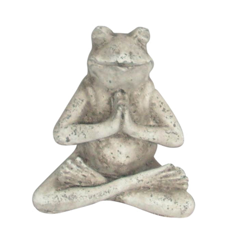 Terracotta 'Inner Peace' Yoga Frog Shabby Chic Indoor Or Outdoor Garden Ornament
